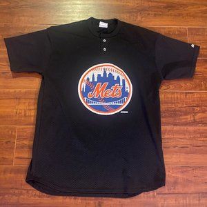 Vintage 80s New York Mets Black Breathable Jersey